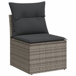 vidaXL Salon de jardin avec coussins 12 Pièces gris résine tressée