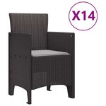 vidaXL Ensemble de salle à manger pour jardin 15 Pièces Marron