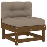 vidaXL Salon de jardin 8 Pièces avec coussins marron miel bois massif