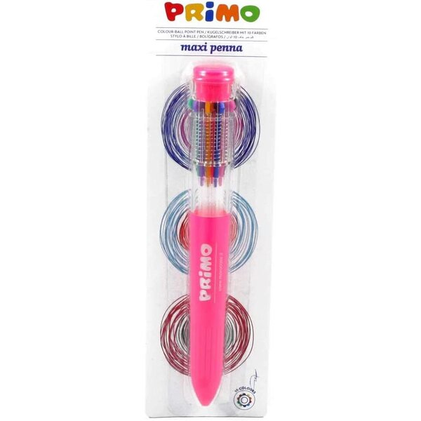 Stylo à bille géant avec 10 couleurs x 12 primo