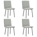vidaXL Chaises à manger lot de 4 Gris clair Velours