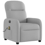 vidaXL Fauteuil de massage inclinable électrique gris nuage tissu