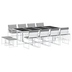 vidaXL Ensemble à manger de jardin avec coussins 13Pièces blanc textilène