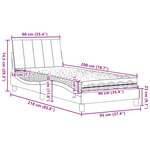 vidaXL Lit avec matelas taupe 90x200 cm tissu