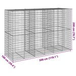 vidaXL Panier gabion avec couvercle 300x100x200 cm fer galvanisé