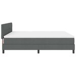 vidaXL Lit à ressorts avec matelas Gris foncé 180 x 200 cm tissu