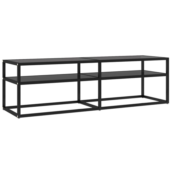 vidaXL Meuble TV Noir 140x40x40 5 cm Verre trempé