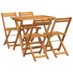 vidaXL Ensemble Bistro Pliable 5 Pièces en Bois Massif Acacia