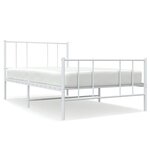 vidaXL Cadre de lit métal sans matelas avec pied de lit blanc 90x190cm