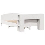 vidaXL Lit bibliothèque sans matelas blanc 160x200 cm bois pin massif
