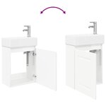 vidaXL Meuble de salle de bain avec robinet Blanc brillant