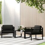vidaXL Canapés simples 2 Pièces avec coussins Aluminium Anthracite