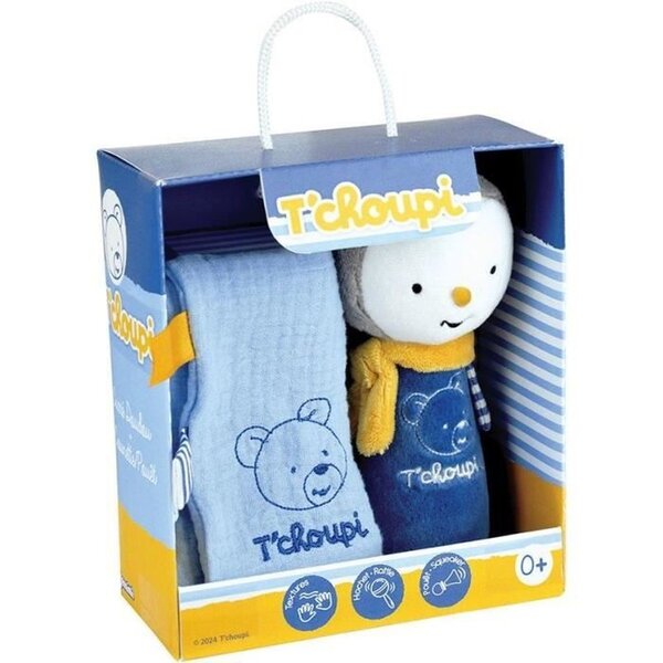 Coffret naissance avec doudou et peluche T'choupi Baby hochet 25 cm