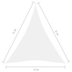 vidaXL Voile de parasol tissu oxford triangulaire 4x5x5 m blanc