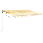 Vidaxl auvent manuel rétractable sur pied 400x300 cm jaune et blanc