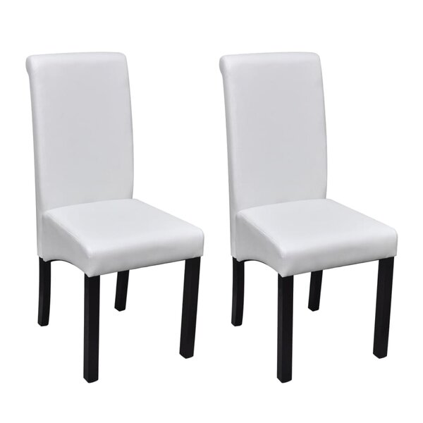 vidaXL Chaises à manger lot de 2 blanc similicuir