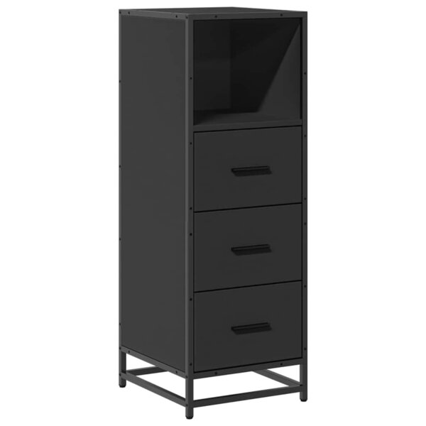 vidaXL Armoire de salle de bain noir 35x37 5x100 cm bois d'ingénierie