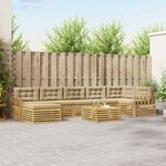 vidaXL Ensemble de canapés d'extérieur 8 Pièces Blanc et Beige