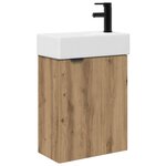 vidaXL Meuble de salle de bain avec robinet Chêne artisanal