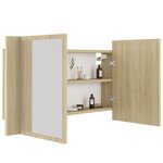 vidaXL Armoire à miroir à LED de bain Chêne sonoma 80x12x45 Acrylique