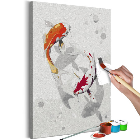 Tableau à peindre par soi-même - fish dance l x h en cm 40x60