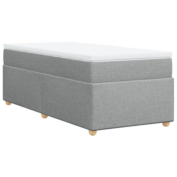 vidaXL Sommier à lattes de lit et matelas Gris clair 90x190 cm Tissu