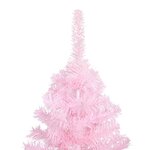 vidaXL Sapin de Noël artificiel pré-éclairé et support rose 150 cm PVC