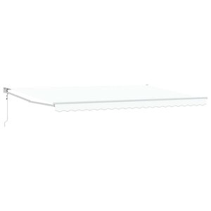 vidaXL Auvent Rétractable Blanc 500 × 300 cm Tissu et Métal