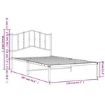 vidaXL Cadre de lit métal sans matelas avec tête de lit noir 107x203cm