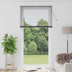vidaXL Store de Fenêtre avec des rideaux Manuel Gris foncé Aluminium