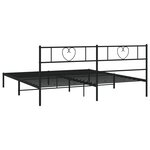 vidaXL Cadre de lit métal avec tête de lit noir 183x213 cm