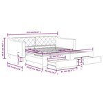 vidaXL Lit de jour avec lit gigogne et tiroirs 100x190 cm tissu