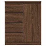 vidaXL Buffet avec tiroirs chêne brun 71x35x84 cm bois d'ingénierie