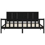 vidaXL Cadre de lit sans matelas noir 200x200 cm bois massif de pin