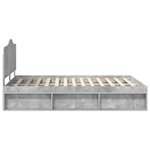 vidaXL Cadre de lit avec tête de lit Béton 140 x 190 cm Pin massif