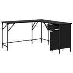 vidaXL Bureau Chêne noir 141 x 141 x 75 cm Bois d'ingénierie