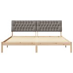 vidaXL Cadre de lit avec tête de lit rembourrée Marron 200 x 200 cm