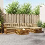 vidaXL Ensemble de canapés d'extérieur 6 Pièces Naturel et Beige
