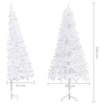 vidaXL Sapin de Noël artificiel d'angle Blanc 240 cm PVC