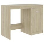 Bureau table poste de travail meuble d'ordinateur informatique étude chêne sonoma 100 x 50 x 76 cm bois d’ingénierie brun 02_0023635
