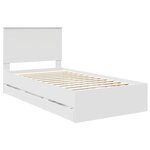 vidaXL Cadre de lit avec tiroir Blanc 100 x 200 cm Bois Ingénierie