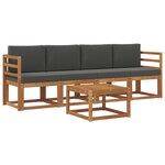 vidaXL Ensemble de canapés d'extérieur 5 Pièces Naturel et Anthracite