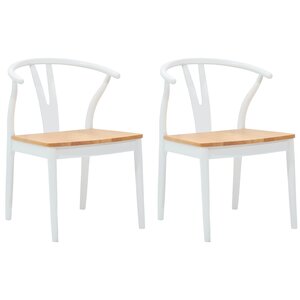vidaXL Chaise de salle à manger 2 pc Bois de Caoutchouc Massif
