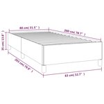 vidaXL Cadre de lit Bleu foncé 80x200 cm Velours