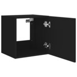 vidaXL Meuble TV mural avec lumières LED noir 40 5x35x40 cm