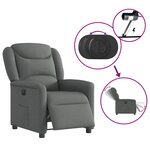 vidaXL Fauteuil inclinable électrique Gris foncé Tissu