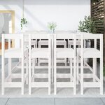vidaXL Ensemble de bar de jardin 9 Pièces blanc bois de pin massif