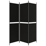 vidaXL Cloison de séparation 3 panneaux Noir 150x180 cm Tissu