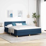 vidaXL Lit à ressort LED avec matelas avec LED Bleu 180 x 200 cm tissu