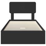 vidaXL Lit de Rangement Noir 100 x 200 cm Bois d'ingénierie